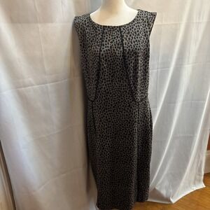 Metaphor Women's Sleeveless Animal Print Dress Size XL Seam Bodycon Piping